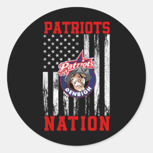 Denbigh Patriots Logo Nation Hs Classic Round Sticker