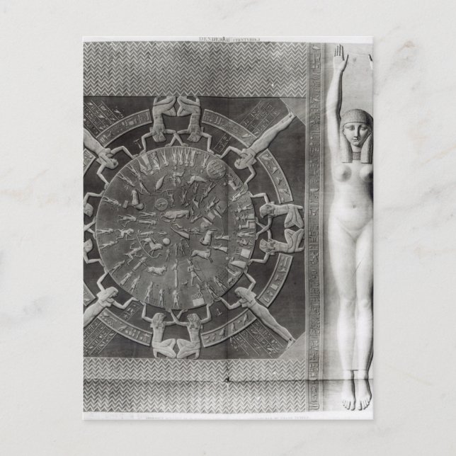 Dendera Zodiac, engraved in 1802 Postcard (Front)