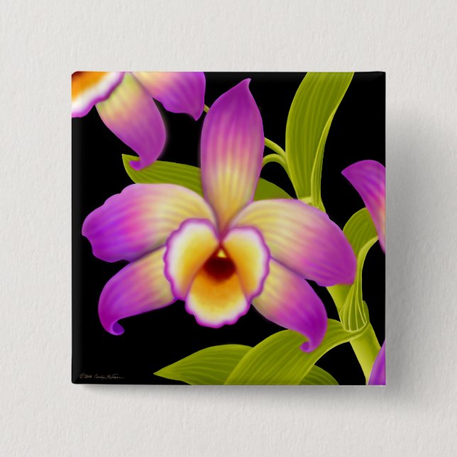 Dendrobium Nobile Orchid Pin (Front)