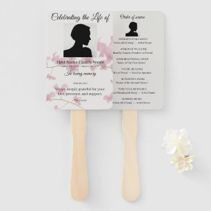 Dendrobium orchid order of service hand fan