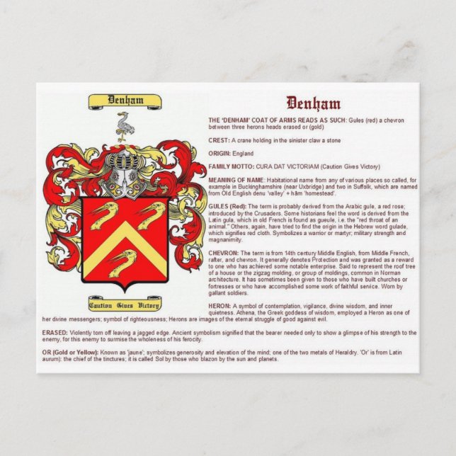 Denham (meaning) postcard (Front)
