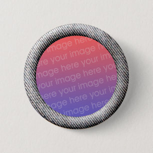 Denim (3d effect frame border) Template 6 Cm Round Badge