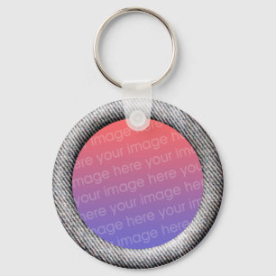 Denim (3d effect frame border) Template Key Ring