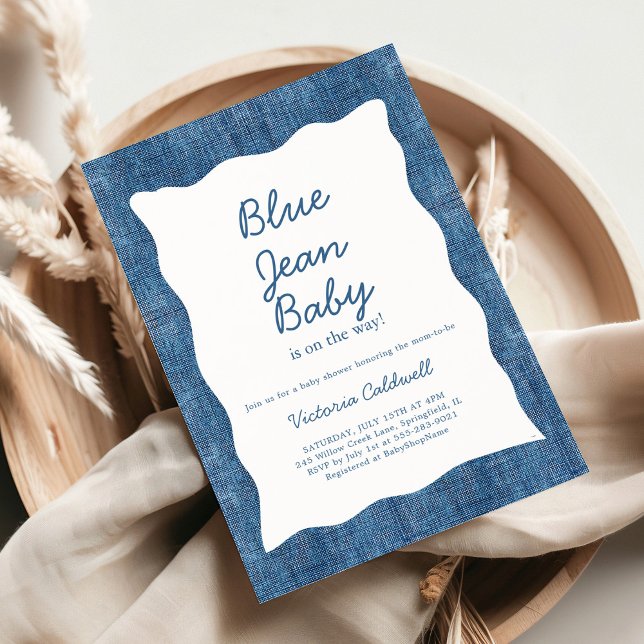 Denim A Blue Jean Baby Shower Invitation (Creator Uploaded)
