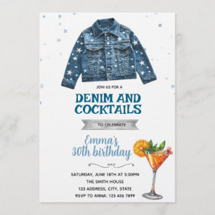 Denim and Cocktails party invitation