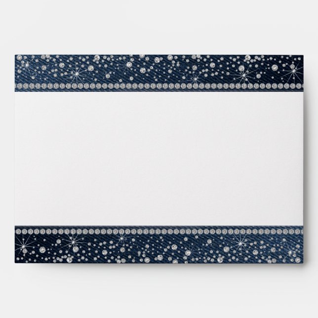 Denim and diamonds Bling Glam Envelope (Front)