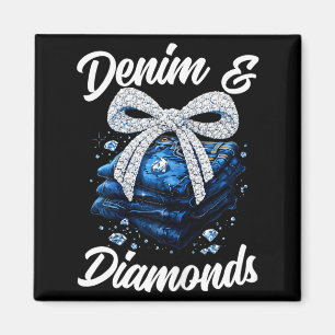 Denim and diamonds bow glam western fashion for magnet