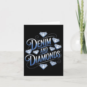 Denim And Diamonds Country Western Bachelorette Pa Card