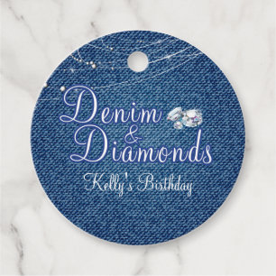 Denim and Diamonds Favour Tags