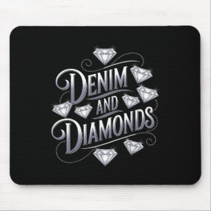 Denim And Diamonds Glam Cowgirl Party Design Mouse Pad
