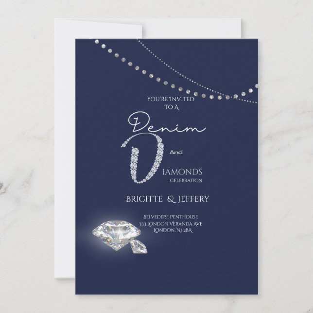 Denim and diamonds invitation (Front)