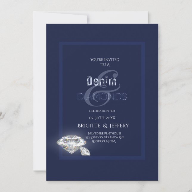 Denim and diamonds invitation (Front)