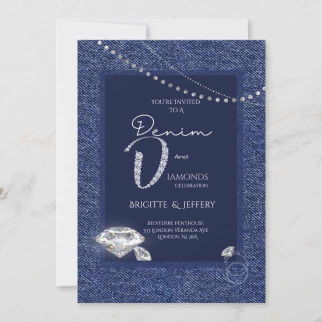 Denim and diamonds invitation (Front)