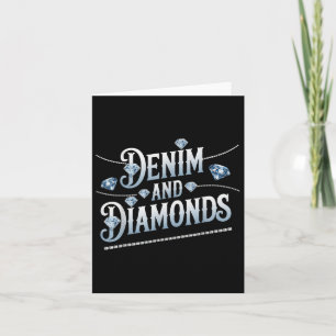 Denim And Diamonds Trendy Fashion Style Card