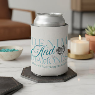 Denim and Diamonds Western Bachelorette Can Cooler
