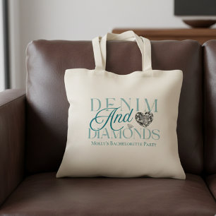 Denim and Diamonds Western Bachelorette Tote Bag