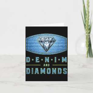 Denim and diamonds western fashion concert party card