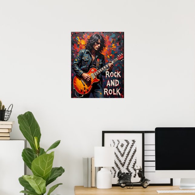 Denim and Guitar Poster (Home Office)