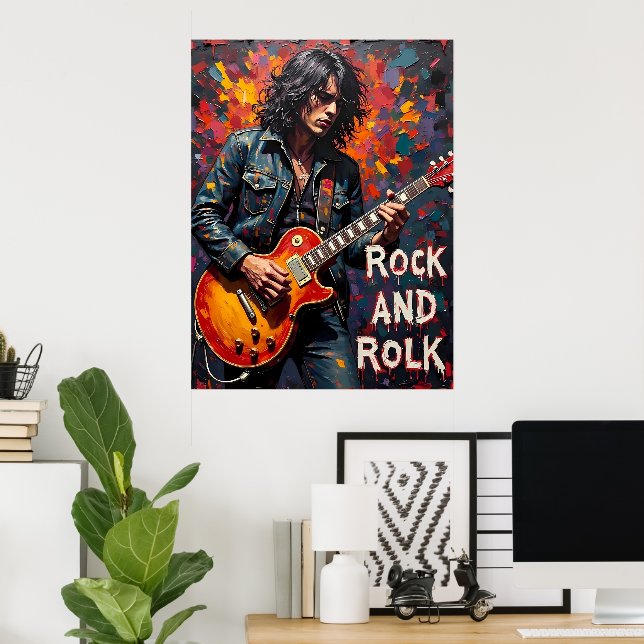 Denim and Guitar Poster (Home Office)