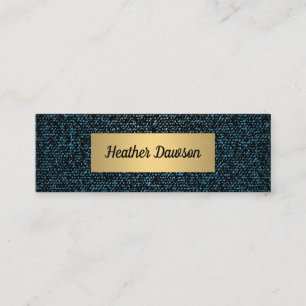 Denim and Metallic Gold Mini Business Card