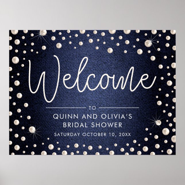 Denim and Pearls Welcome Sign (Front)
