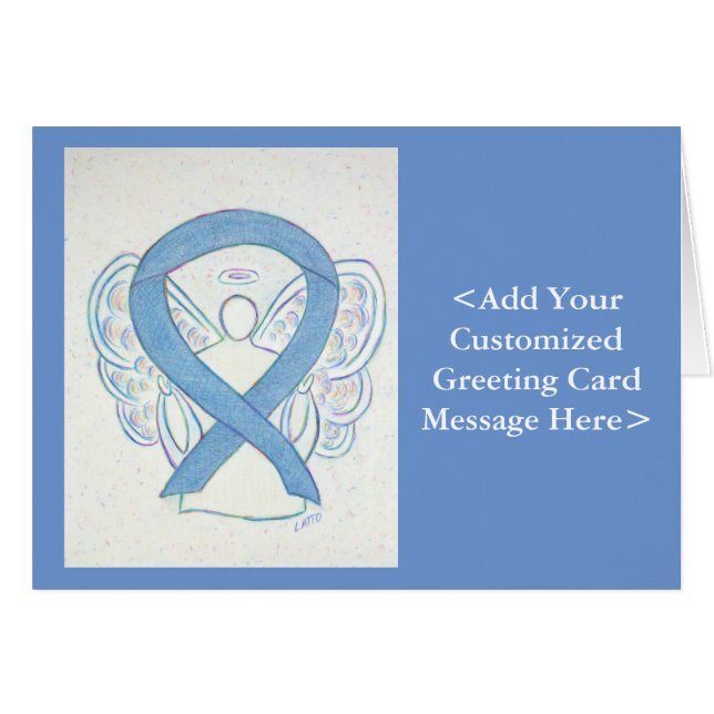 Denim Awareness Ribbon Angel Cards (Front Horizontal)