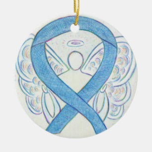 Denim Awareness Ribbon Angel Custom Ornament
