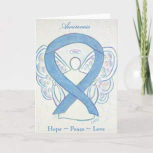 Denim Awareness Ribbon Angel Holiday Greeting Card