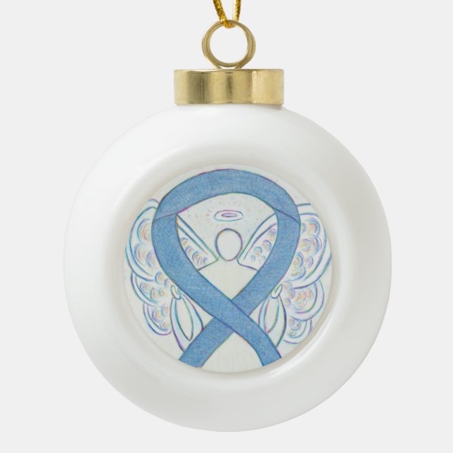 Denim Awareness Ribbon Angel Ornaments (Front)