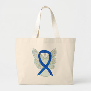 Denim Awareness Ribbon Custom Tote Bag