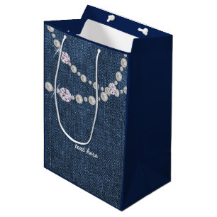 denim bag, blue denim birthday party Gift Bag