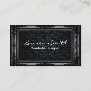 Denim   Black Fancy Frame Business Card