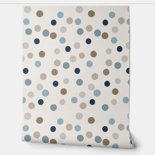Denim Blue and Tan Dot Pattern Wallpaper