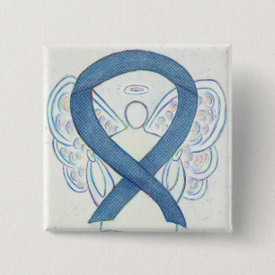 Denim Blue Angel Awareness Ribbon Custom Pins