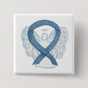 Denim Blue Angel Awareness Ribbon Custom Pins