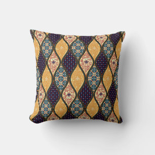Denim Blue Art Nouveau: Seamless Cushion