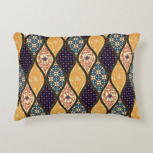 Denim Blue Art Nouveau: Seamless Decorative Cushion