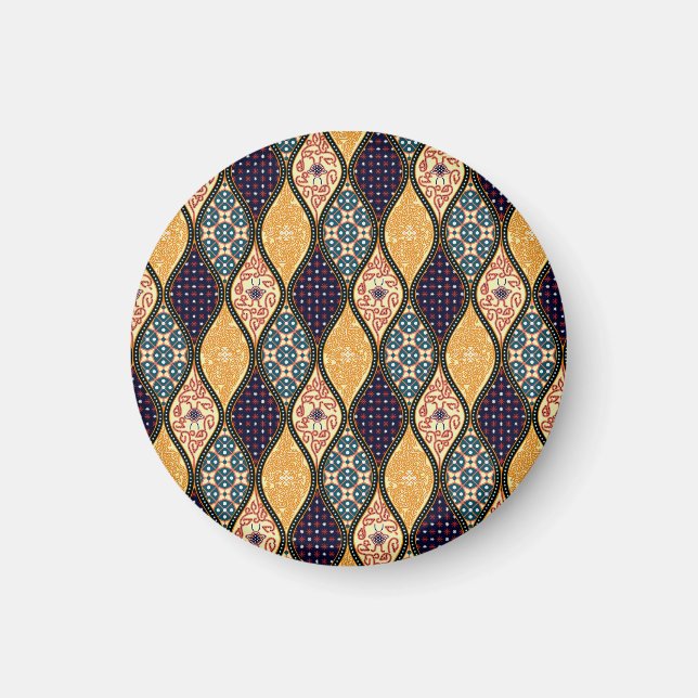 Denim Blue Art Nouveau: Seamless Magnet (Front)