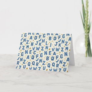 Denim Blue Artisan Alphabet Card