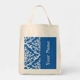 Denim Blue Bold Damask w/ name @ Emporiomoffa Tote Bag