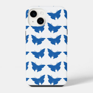 Denim Blue Bold Mod Butterflies iPhone 14 Case