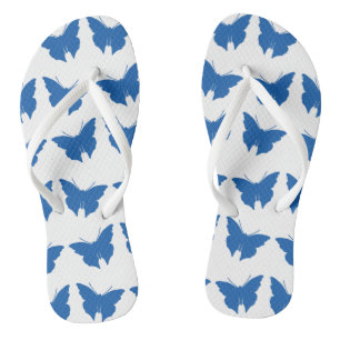 Denim Blue Bold Mod Butterflies Jandals