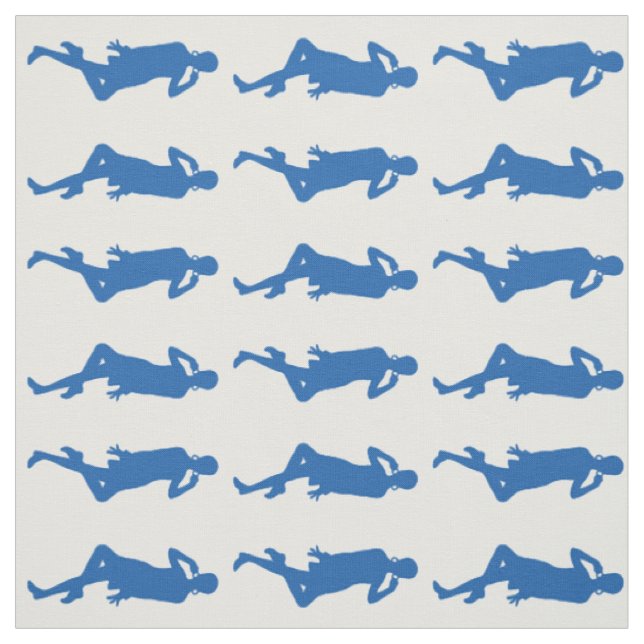 Denim Blue Bold Mod GoGo Girls Fabric (Swatch)