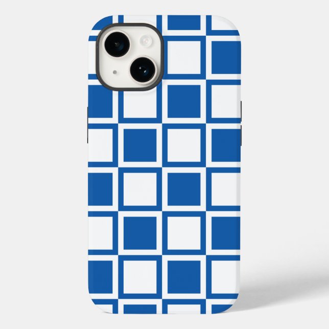 Denim Blue Bold Mod Squares Case-Mate iPhone Case (Back)