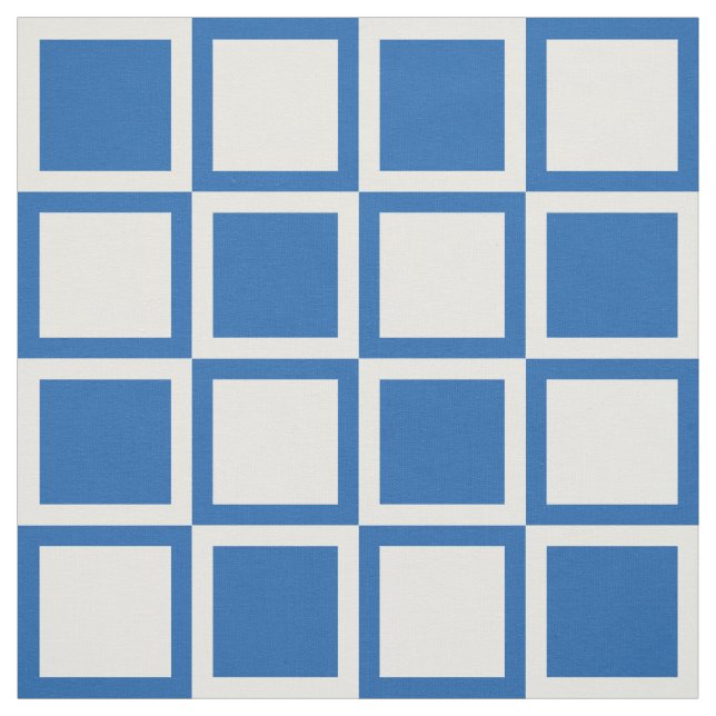 Denim Blue Bold Mod Squares ~ large scale Fabric (Swatch)