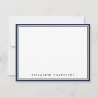 Denim Blue Classic Double Border Correspondence