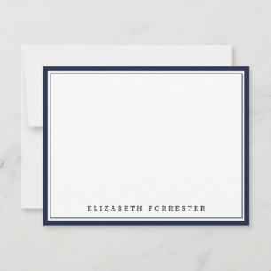 Denim Blue Classic Double Border Correspondence Card