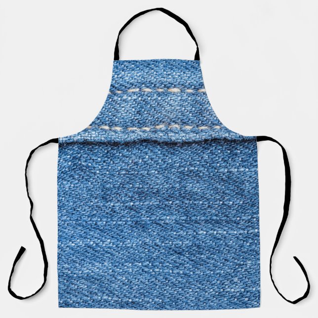 Denim Blue: Classic Jeans Texture. Apron (Front)