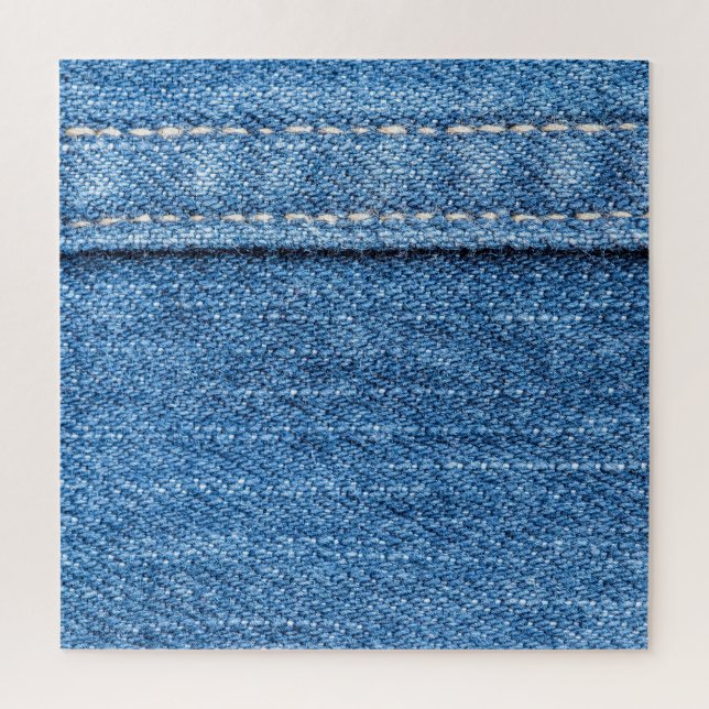 Denim Blue: Classic Jeans Texture. Jigsaw Puzzle (Vertical)