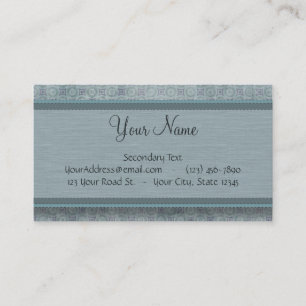 Denim Blue Coin Pattern with Monogram Business Card